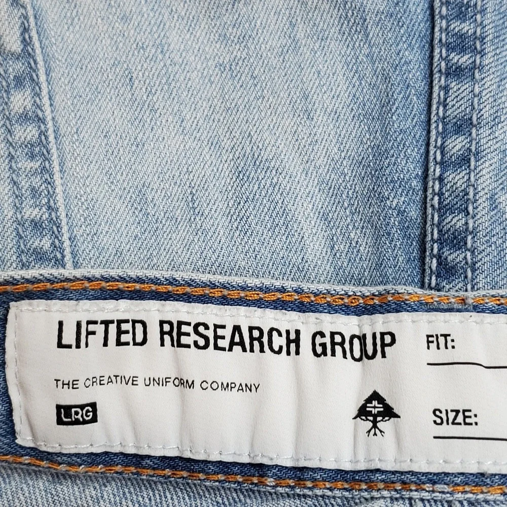 LRG Men Shorts 38 Light Blue Denim Jeans Distressed Grunge Y2KJ186003